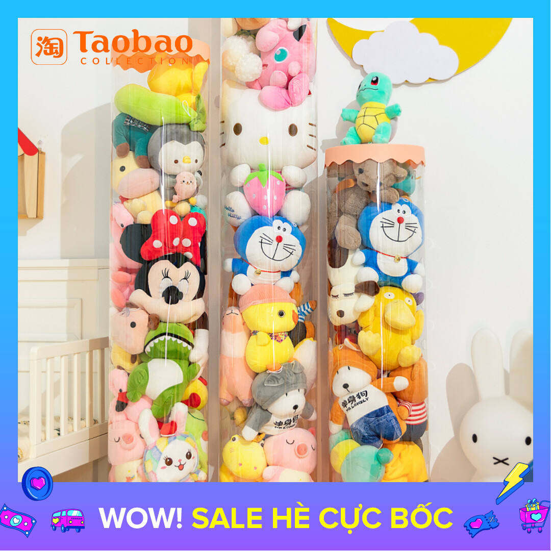 Hộp Đựng Đồ Chơi Bằng Bông Thùng Trụ Giỏ Búp Bê Trong Suốt Búp Bê Dụng Cụ Thần Thánh Đựng Búp Bê Vải Hình Trụ Tròn