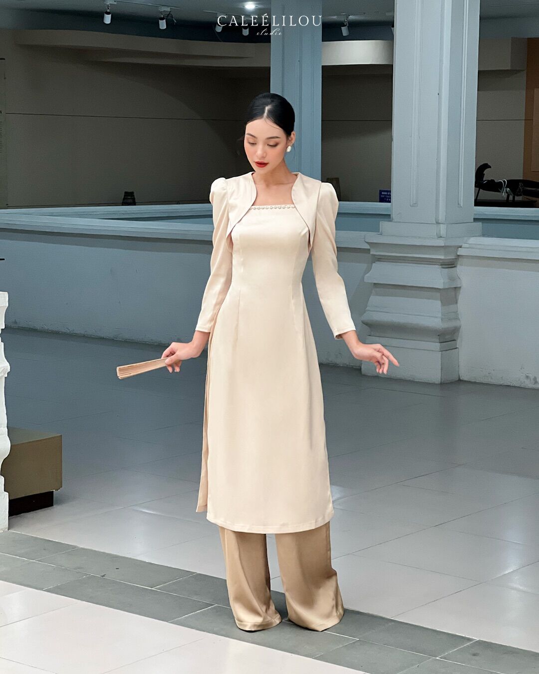 Caleelilou - Áo Dài Dạ Ngọc (kèm quần lụa)