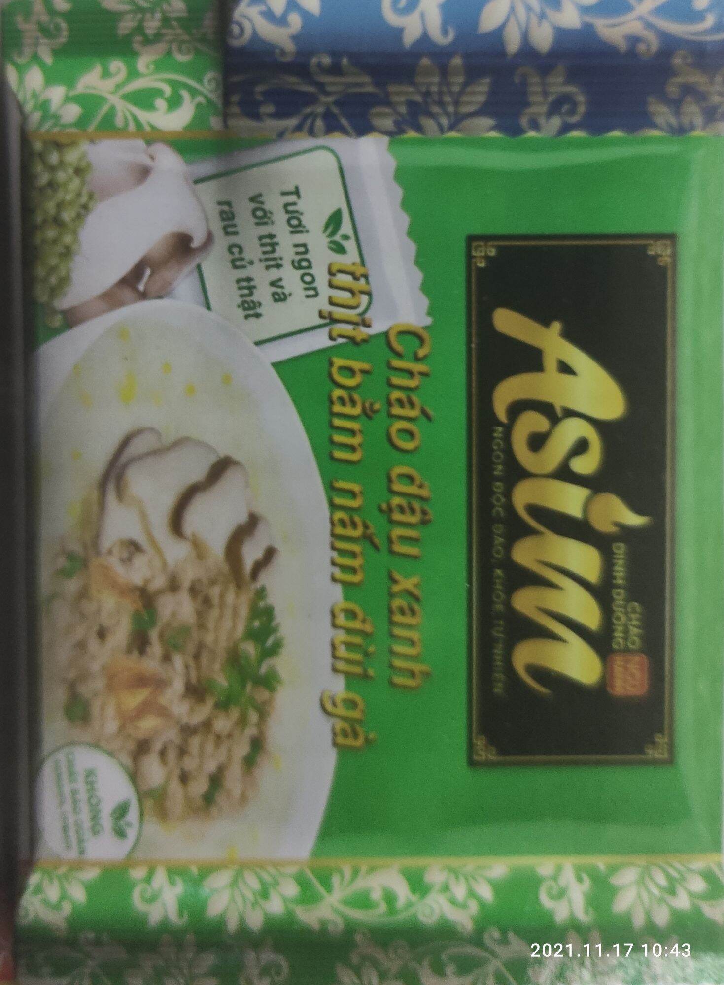 CHÁO ASIM NGŨ VỊ (5 LOẠI TRỘN) 72GR(30 GÓI/THÙNG) GẤU ĐỎ