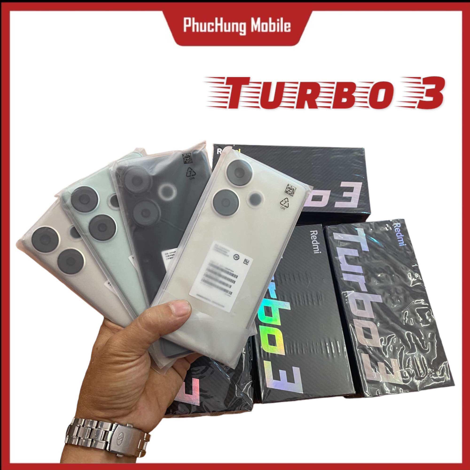 Điện thoại Xiaomi Redmi Turbo 3, Chip Snap 8s Gen 3, Pin 5.000mAh, sạc nhanh 90W