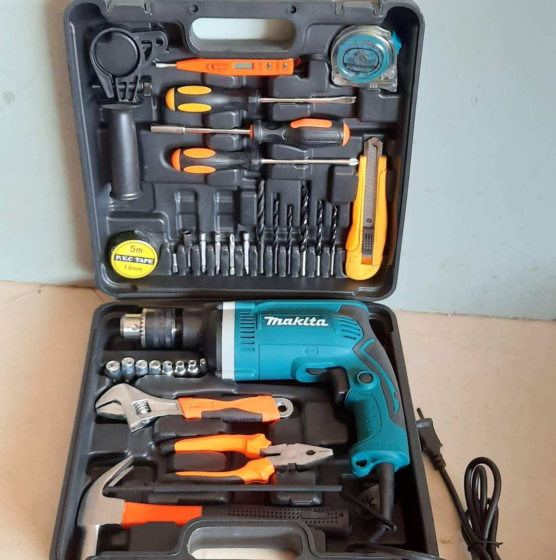 Máy khoan makita HP-1630 tặng kèm 30 món phụ kiện
