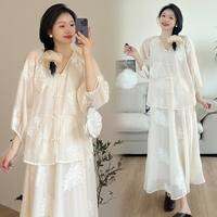 XUECAIQI | Bộ Đồ Hanfu Phong Cách Trung Quốc Cổ Điển Dành Cho Người Mập Hai Mảnh