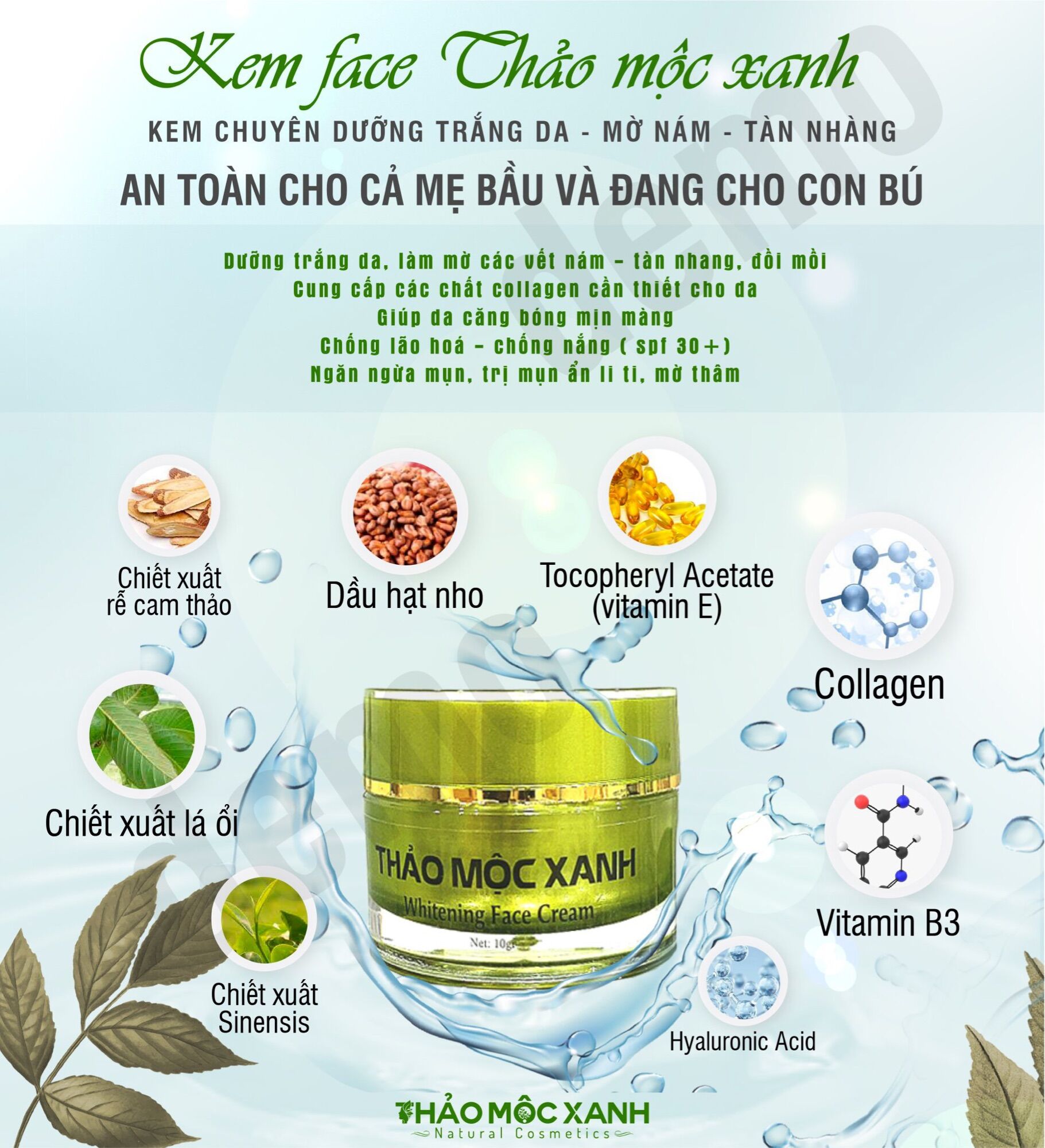Combo Dưỡng Da Thảo Mộc Xanh (1 SRM + 1 Kem Face)