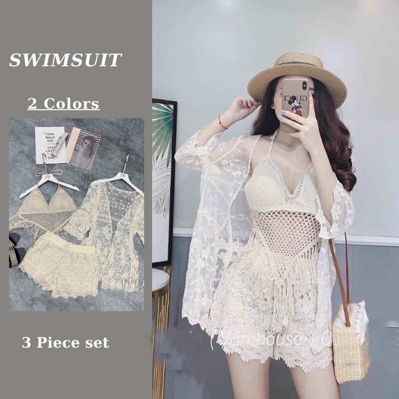 Ren 08-set ren bikini đi biển, bộ bơi nữ 3 chi tiết có bán rời