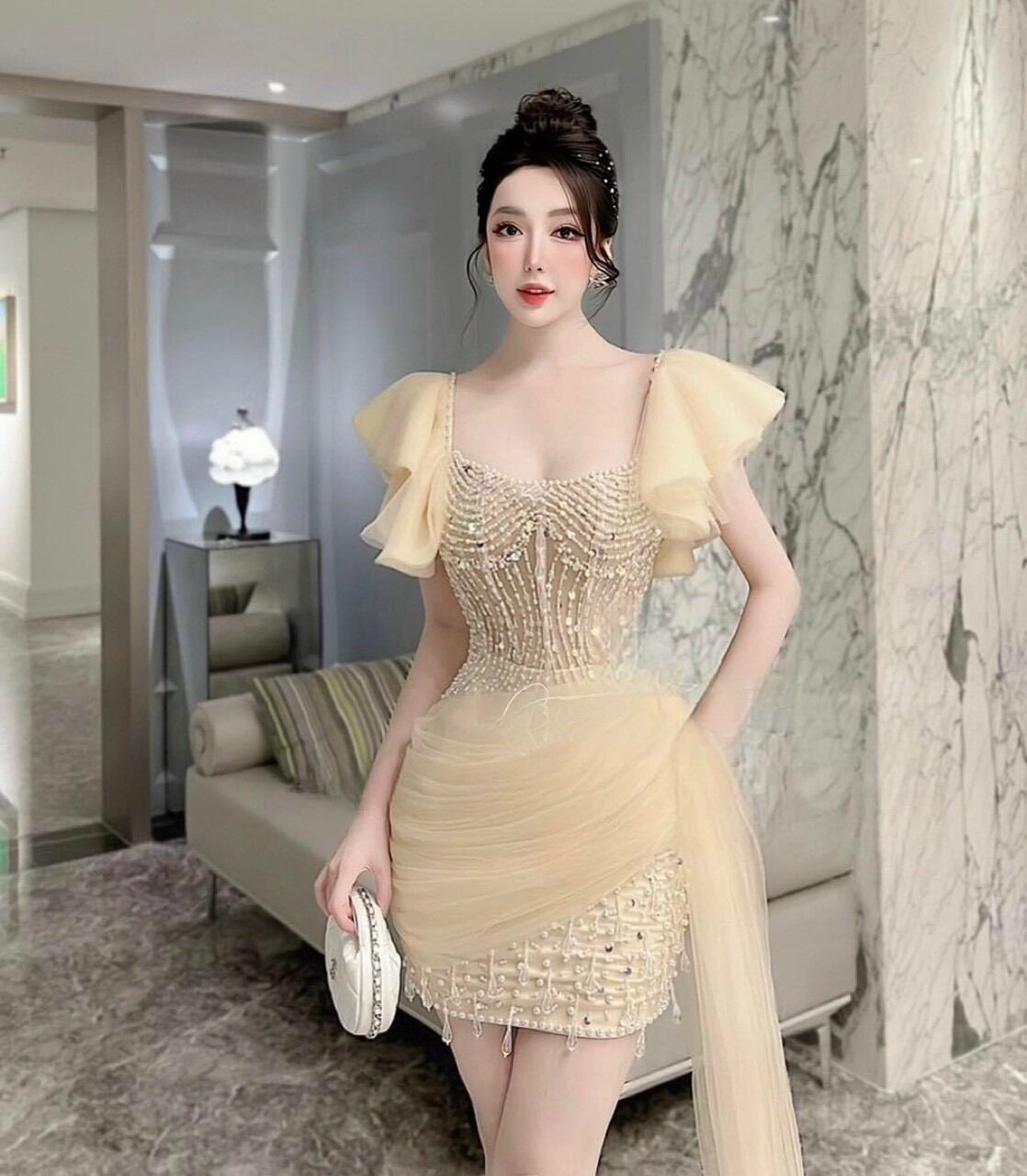 ĐẦM BODY TAY LOE KẾT ( kèm ảnh thật )