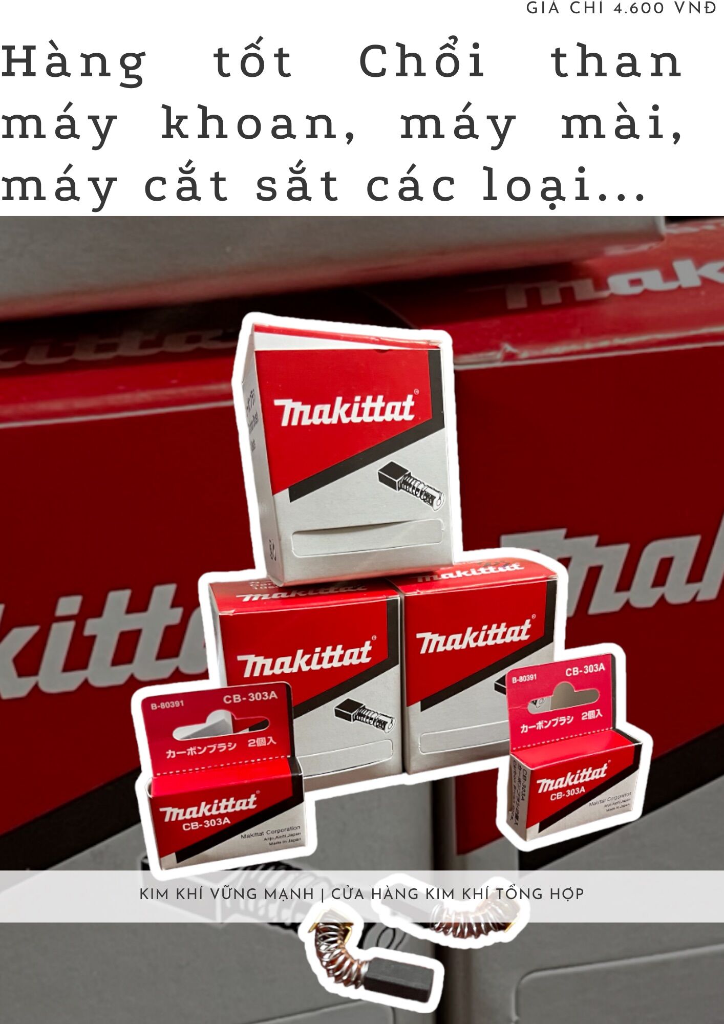 Hộp 10 đôi Chổi than máy khoan, máy mài, máy cắt sắt .... các loại