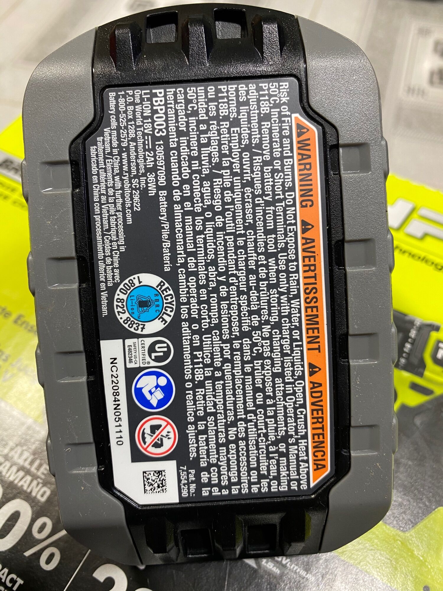 Pin ryobi hp 18v -2ah mới 100%
