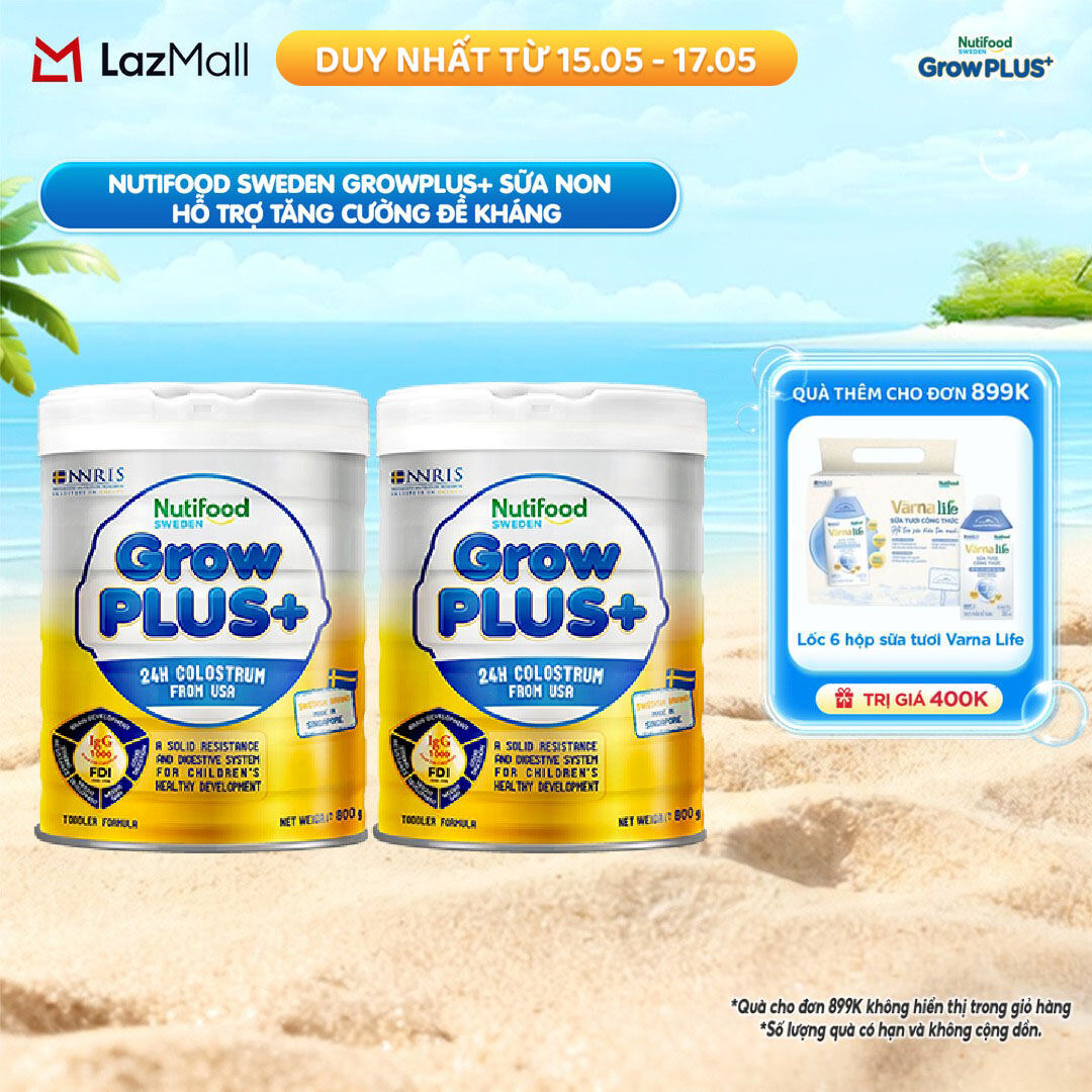 Combo 2 Sữa non GrowPLUS+ (vàng) - Hỗ trợ tăng cường đề kháng Singapore tăng cường hệ miễn dịch và hấp thu chất dinh dưỡng 1+ (2lon x Lon 800g) - Grow Plus+