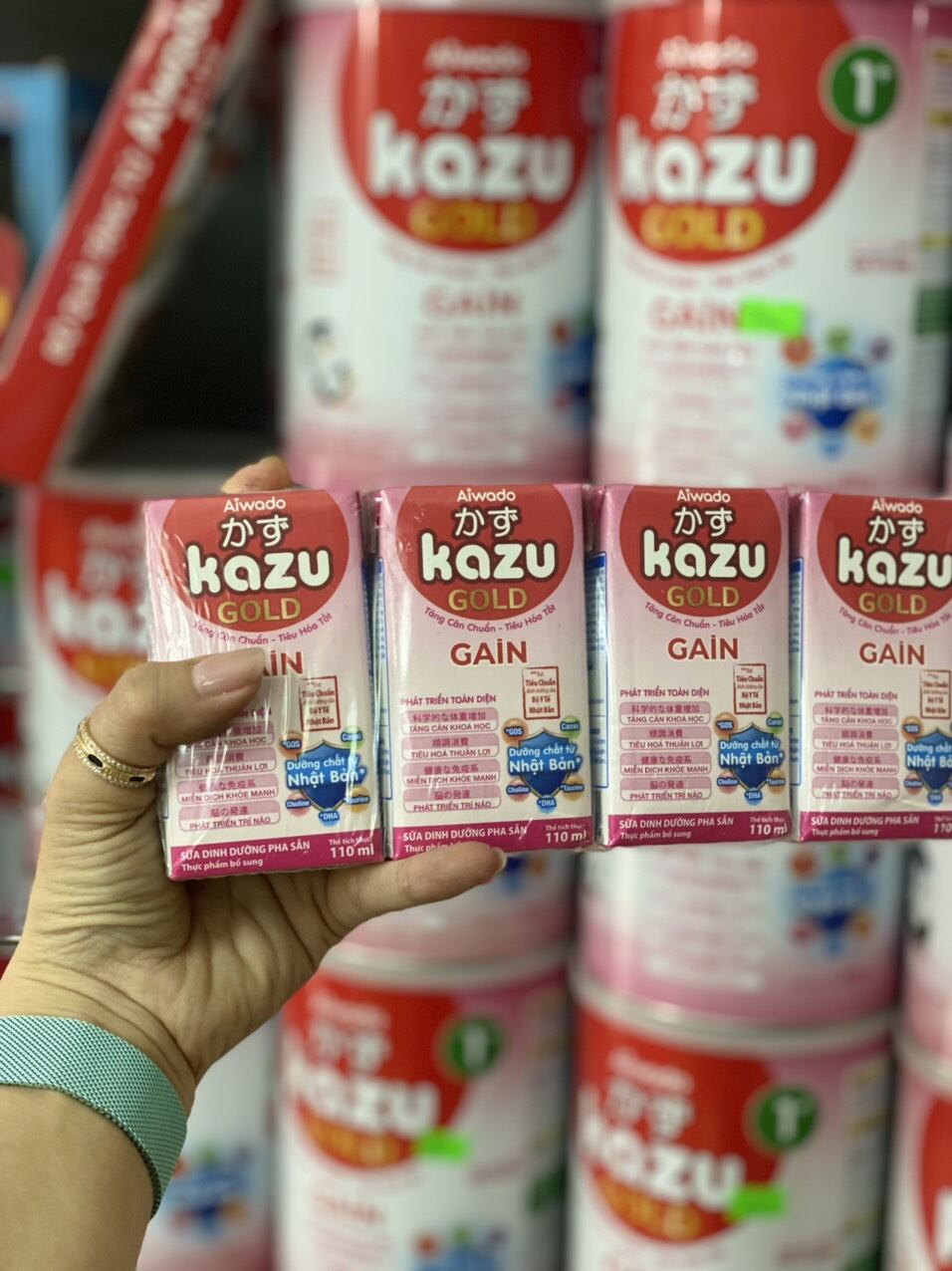 Sữa bột pha sẵn kazu gold gain 110ml lốc 4 hộp - ảnh sản phẩm 2