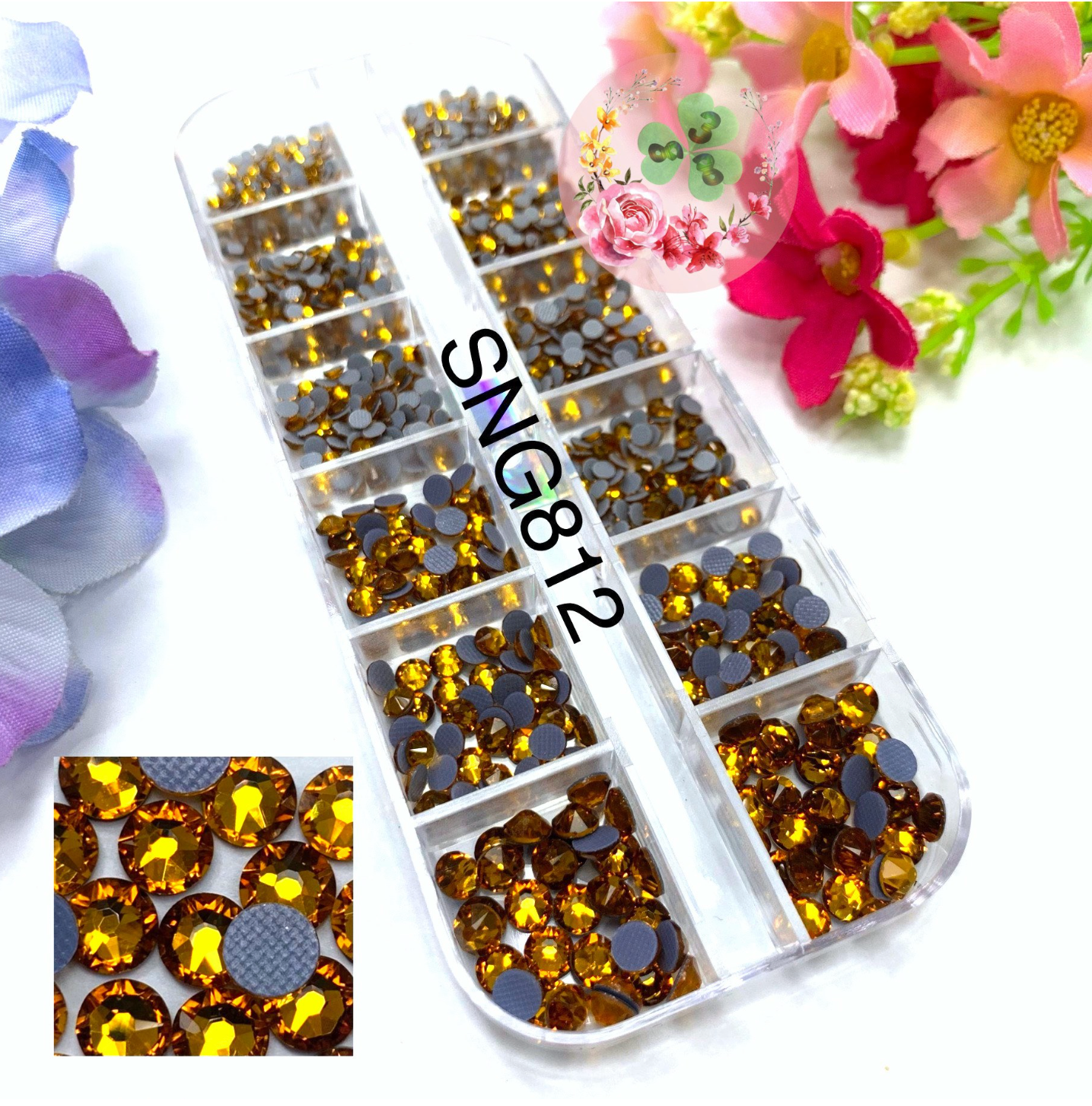 khay đá đính móng , đá chân lưới nail 16 khía trang trí móng ( đủ màu sắc )