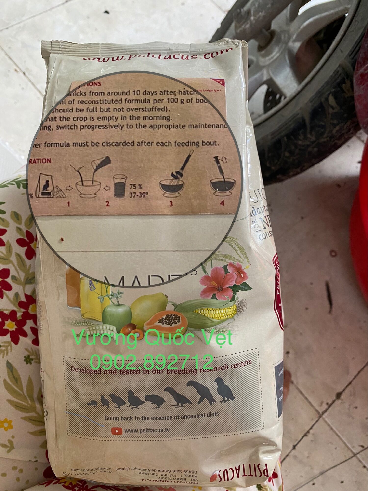 [HCM]Bột PSITTACUS dùng cho chim non gói 1kg