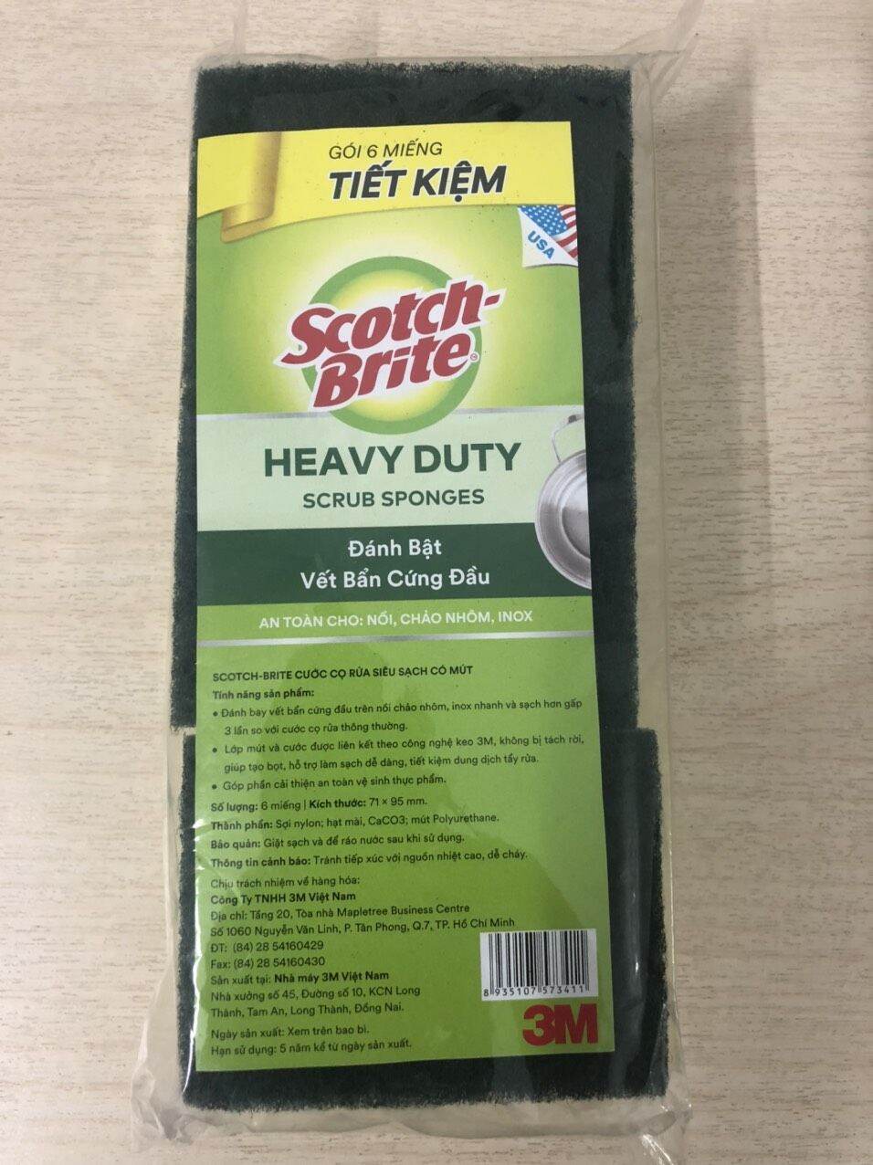 Combo 6 miếng rửa chén Scotch-Brite 3M.