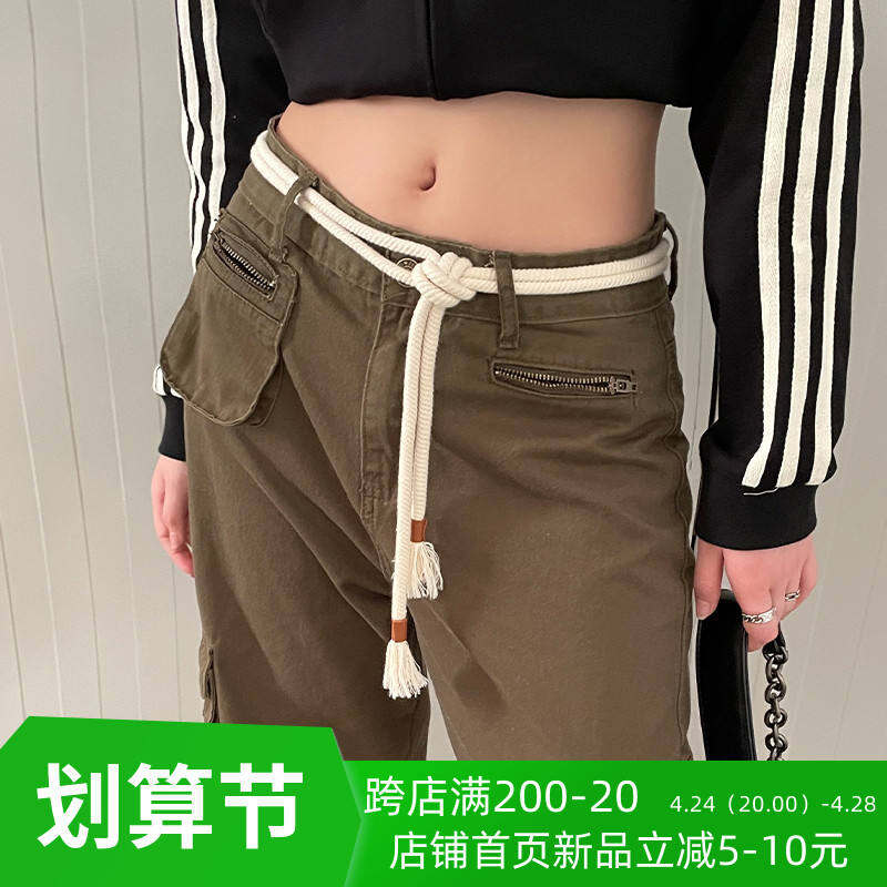 Thắt Lưng Dây Thừng Bện Thủ Công Phụ Kiện Trang Trí Mẫu Mới 2023 Dây Eo Thắt Eo Chít Eo Cổ Điển Dễ Phối Đơn Giản Siêu Dài