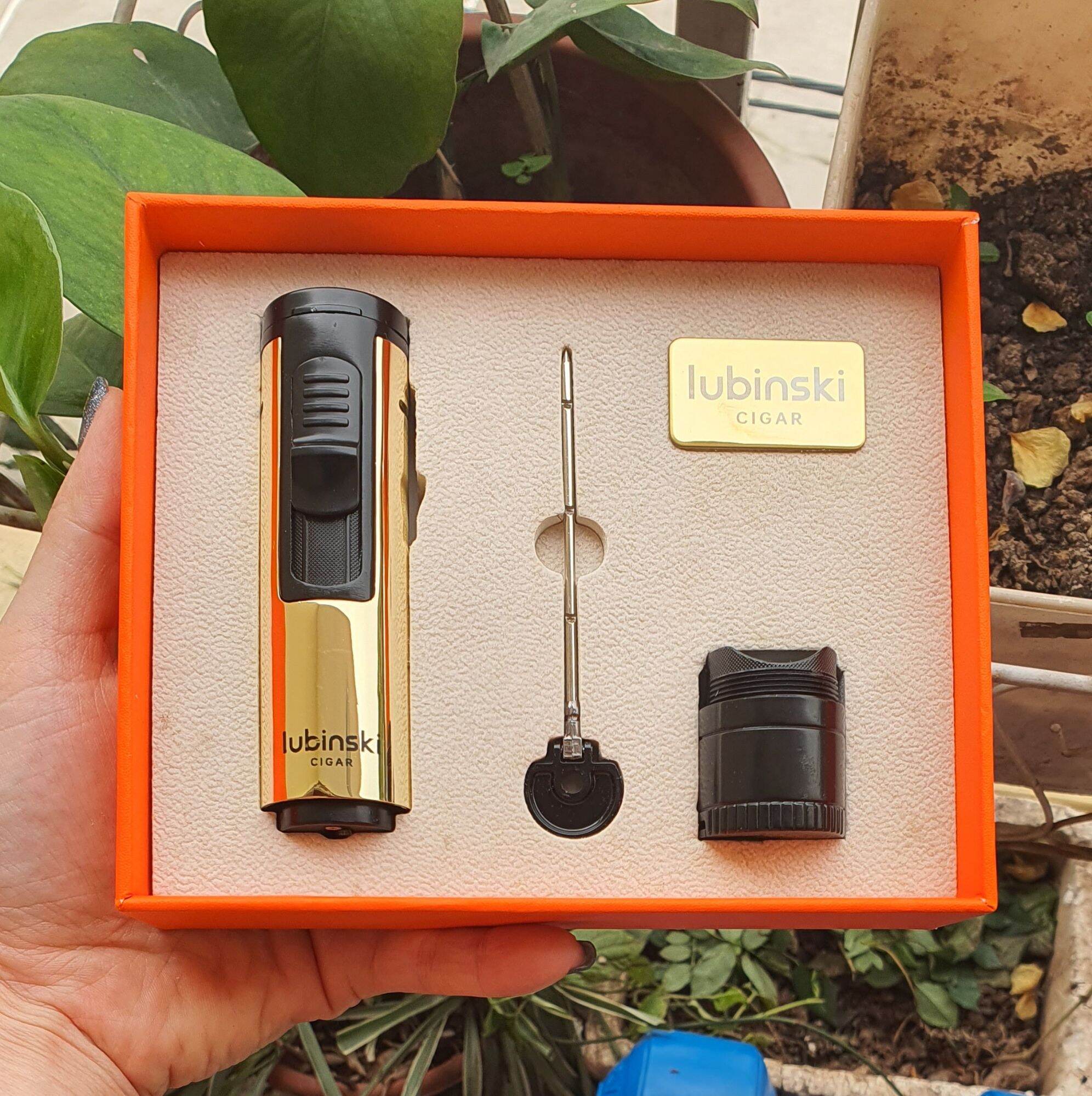 Bật lửa khò XÌ Gà ,Hộp quẹt XÌ Gà 1 lửa -kèm kim thông,giá để ,khoan Lubinski