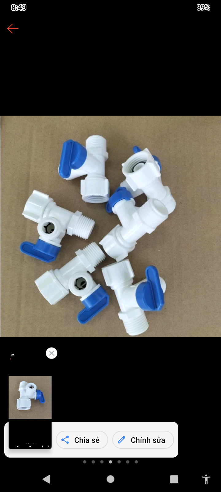 Van cấp nước răng 21 dây 10 dùng cho máy lọc nước Ro...