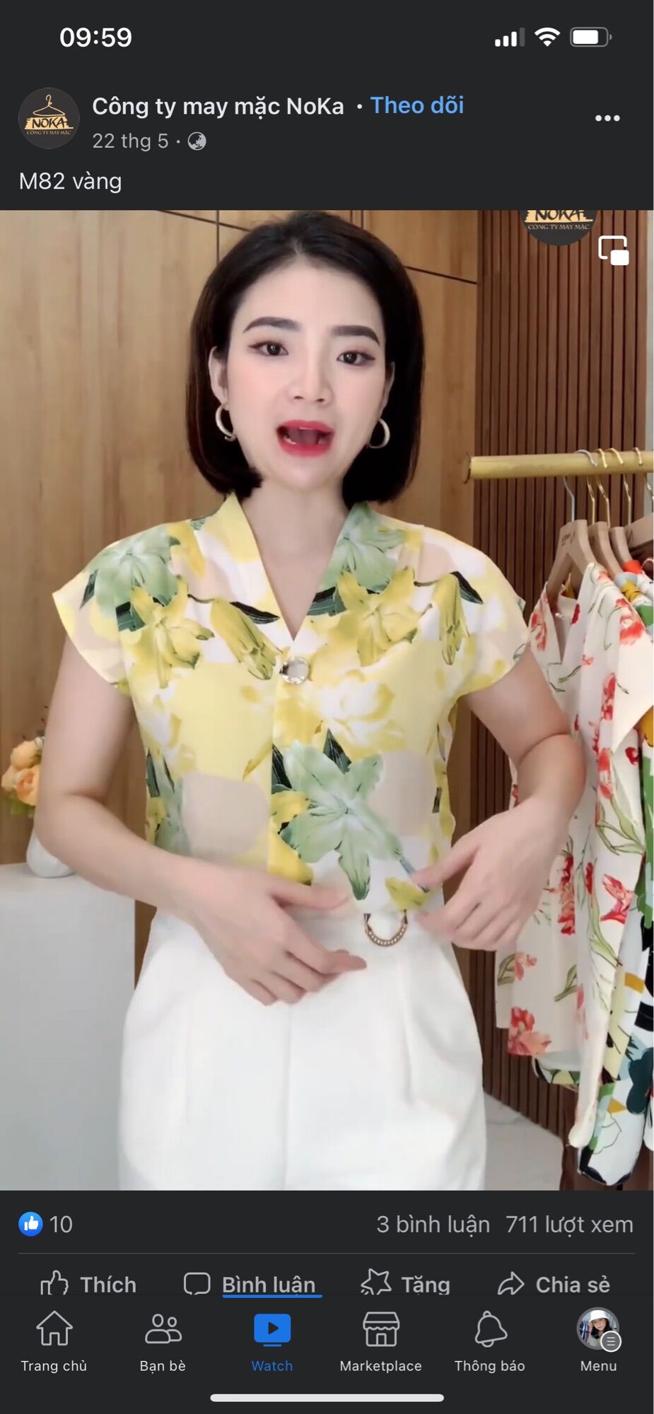 Áo sơ mi vải voan lụa hoa cao cấp m1