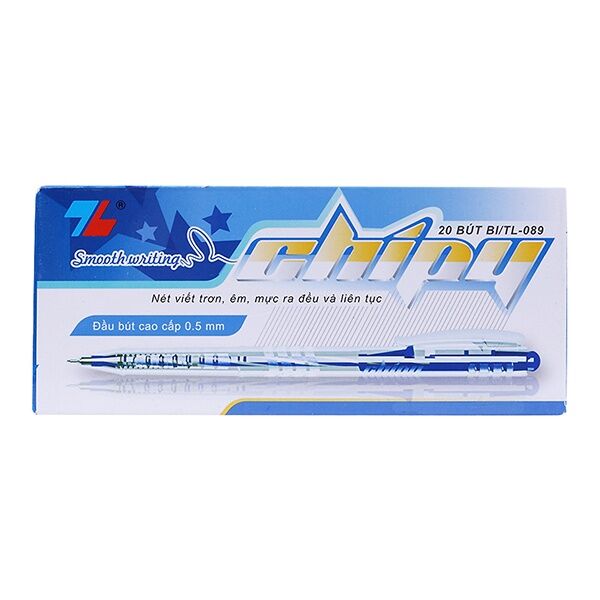 Hộp 20 cây bút bi Thiên Long TL-089 ngòi 0.5mm giá sỉ mực xanh, đỏ