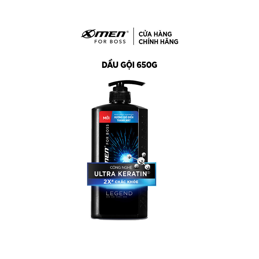 [MỚI] Dầu gội X-Men for Boss hương gió biển thanh mát Legend với Ultra Keratin© 650g