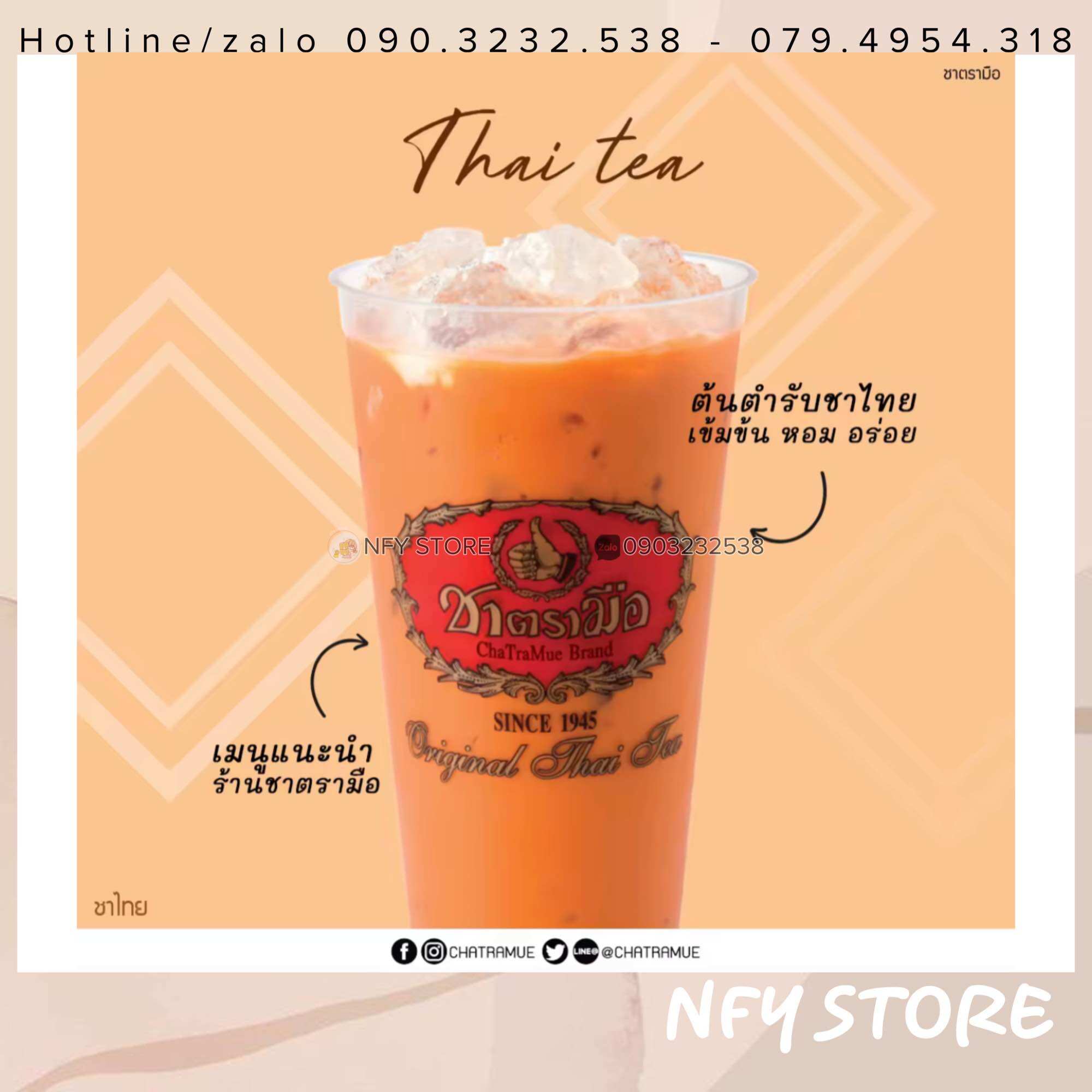 [hàng Thái] Trà Sữa Thái Đỏ Chatramue Hoà Tan 3in1 - Túi 5 Gói 100gram