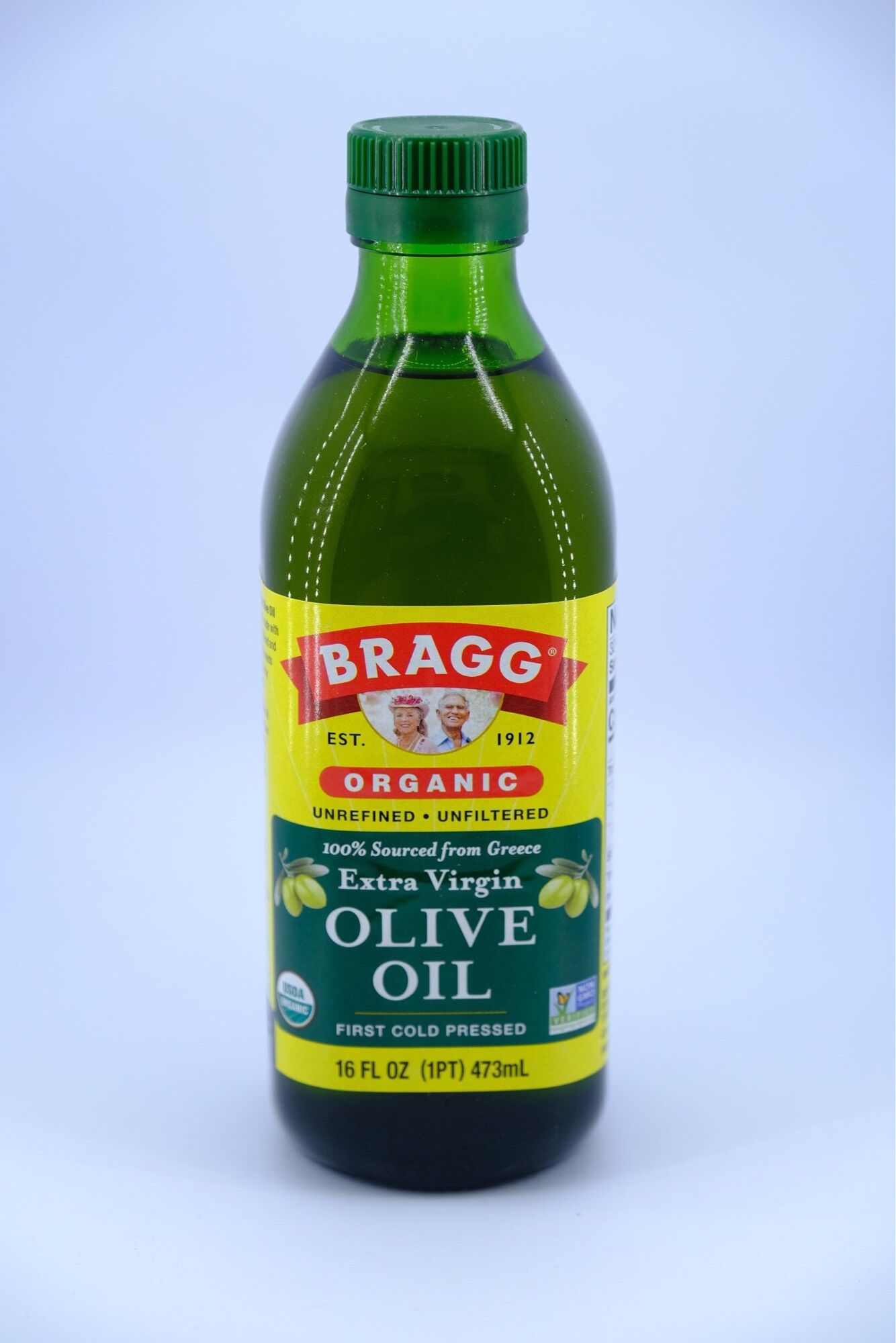 Dầu Extra Virgin Olive ép lạnh hữu cơ Bragg 473ml