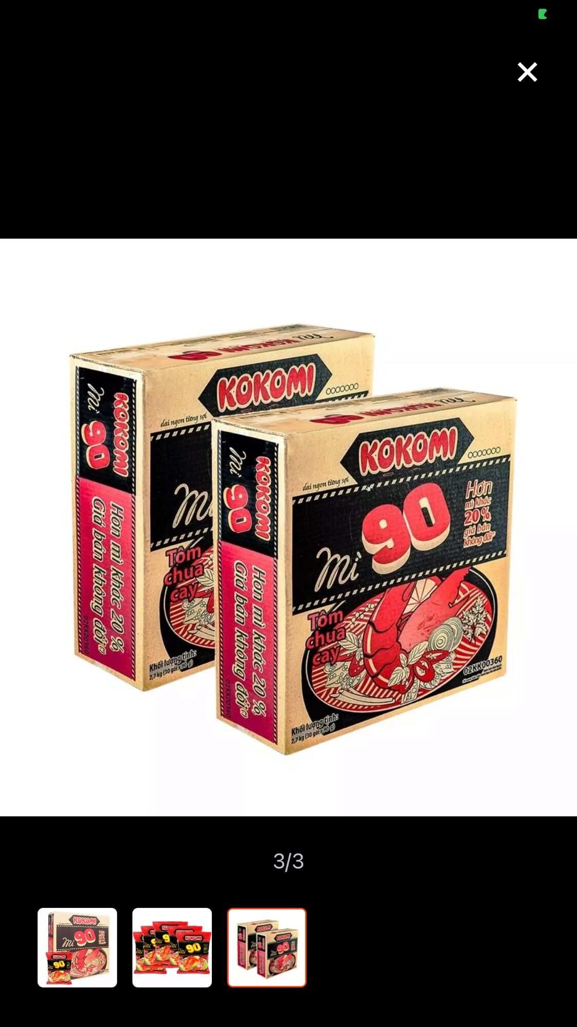 Combo 2 thùng mì Kokomi Đại 90 gam(60 gói)