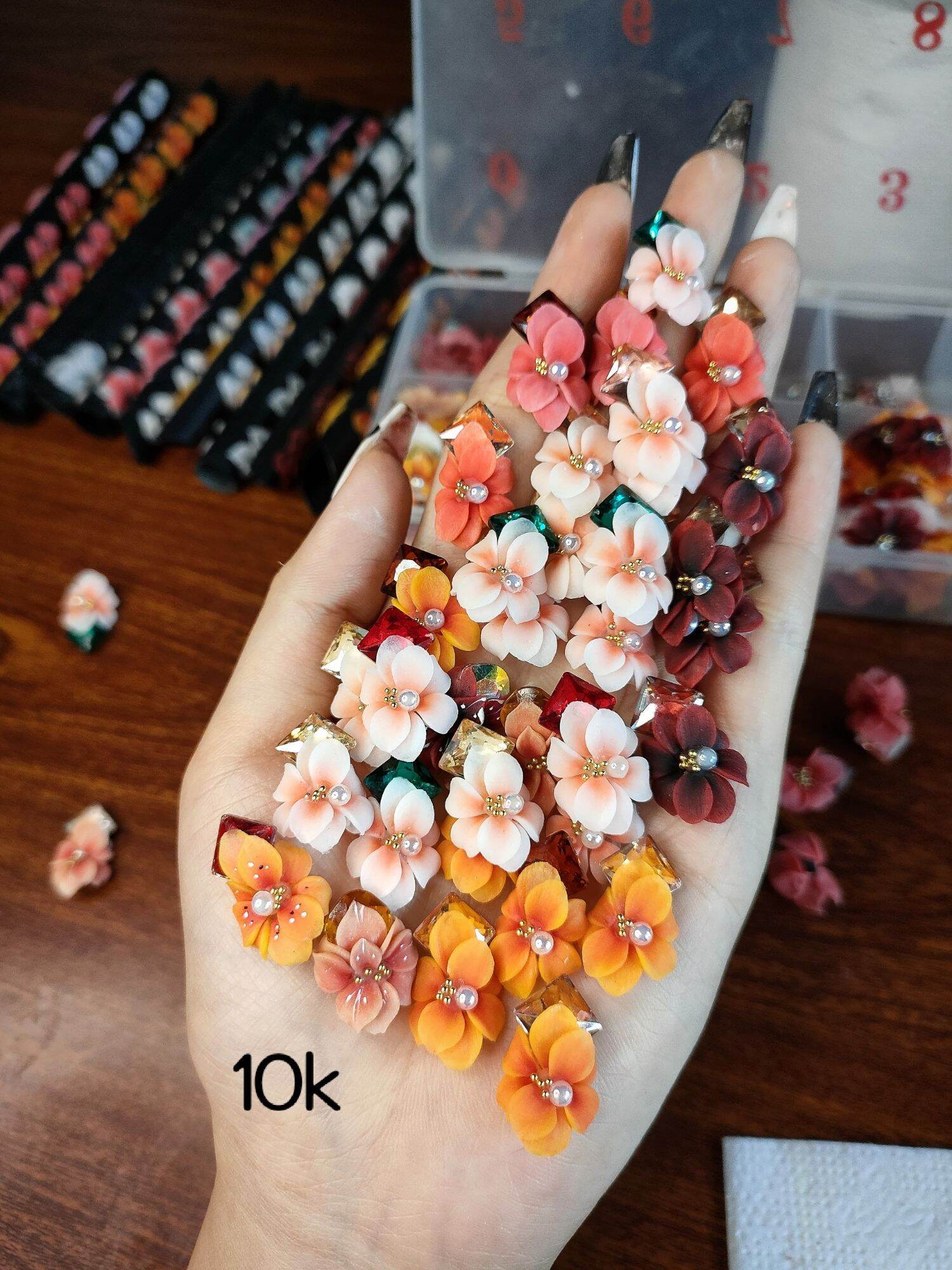 hoa bột nail . set 10 hoa