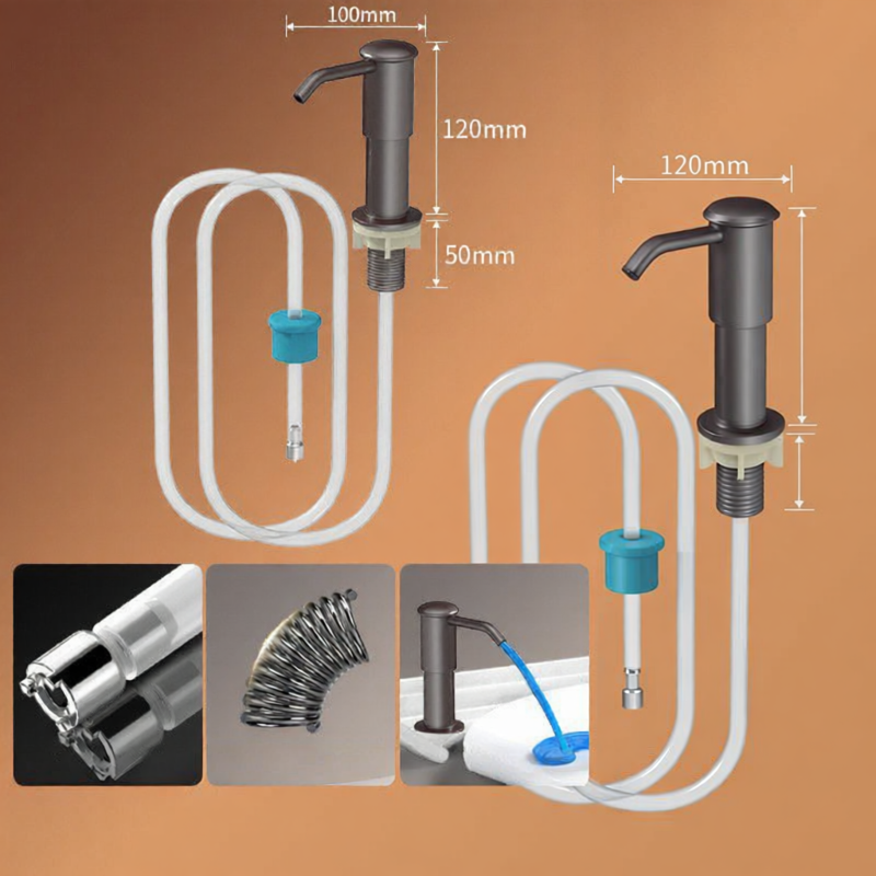 YIZHIBING | Easy Dispense Sink Side Soap Dispenser 304 Stainless Steel - 4