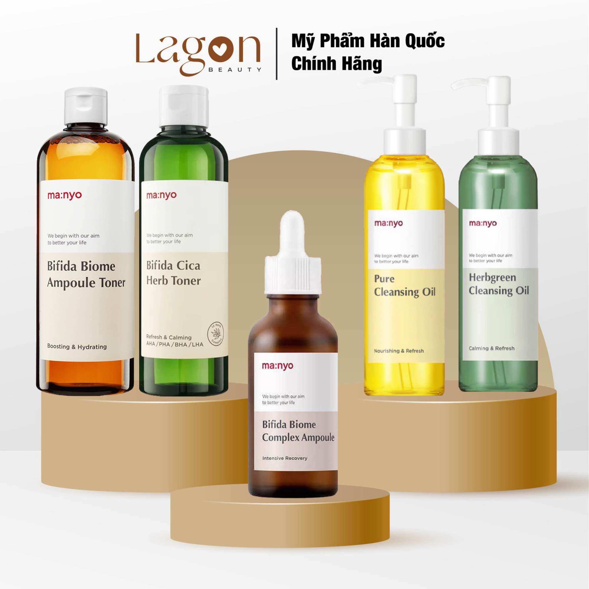 Dầu tẩy trang, toner & serum manyo ampoule sạch sâu, dịu nhẹ, cấp ẩm cho da