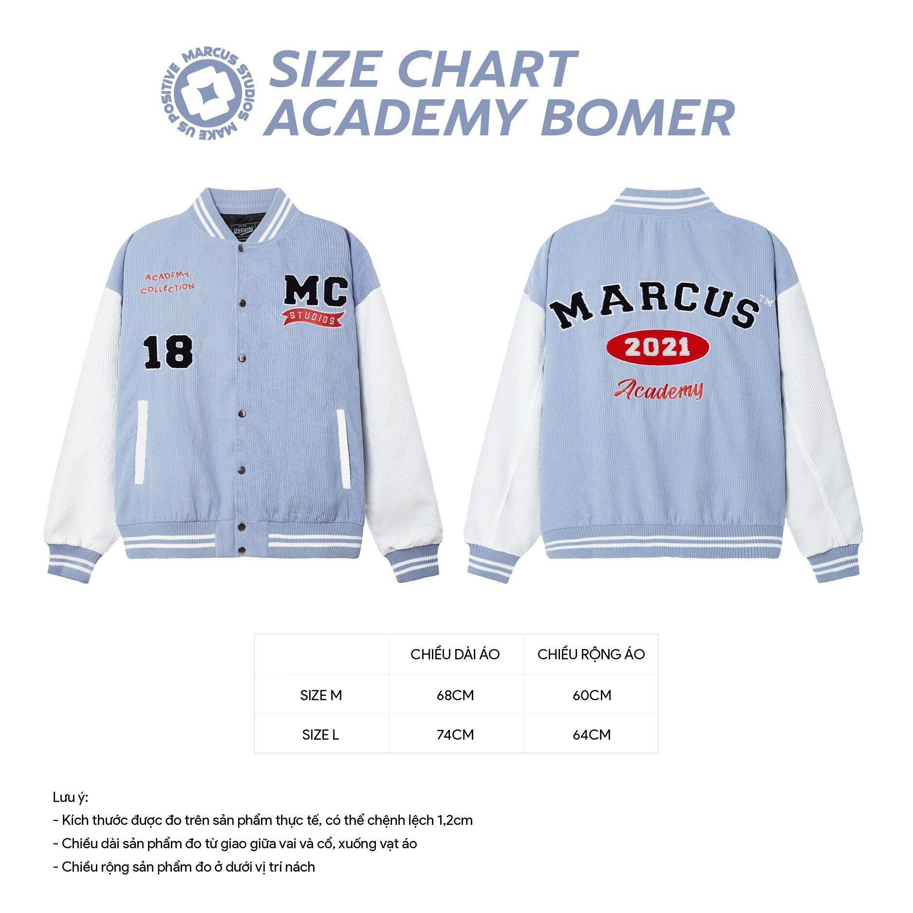 Academy bomber màu xanh dương