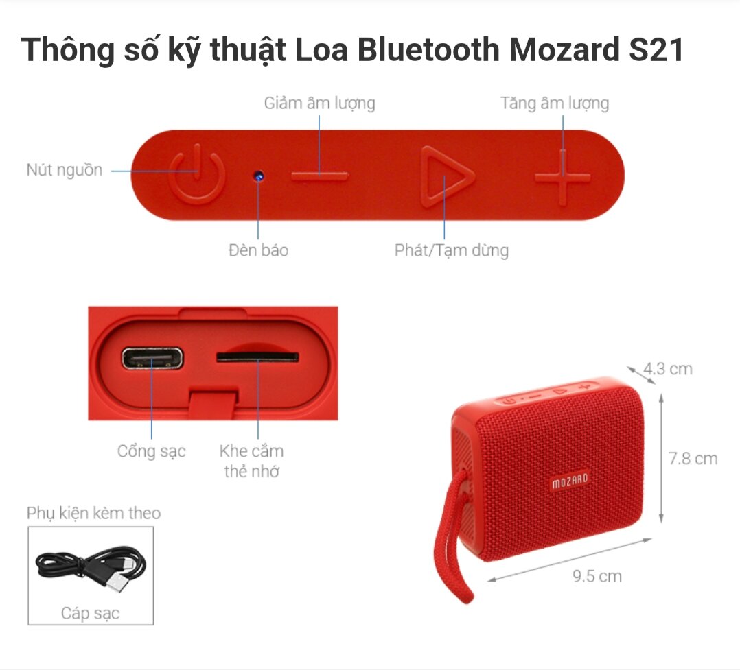 Loa Bluetooth Mozard S21 trưng bày 99%