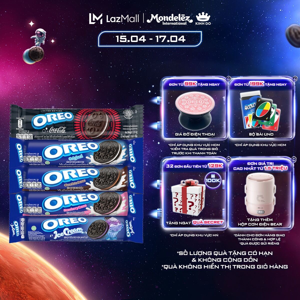 Combo 5 Thanh Oreo Mix Vị Ngẫu Nhiên X 119.6G