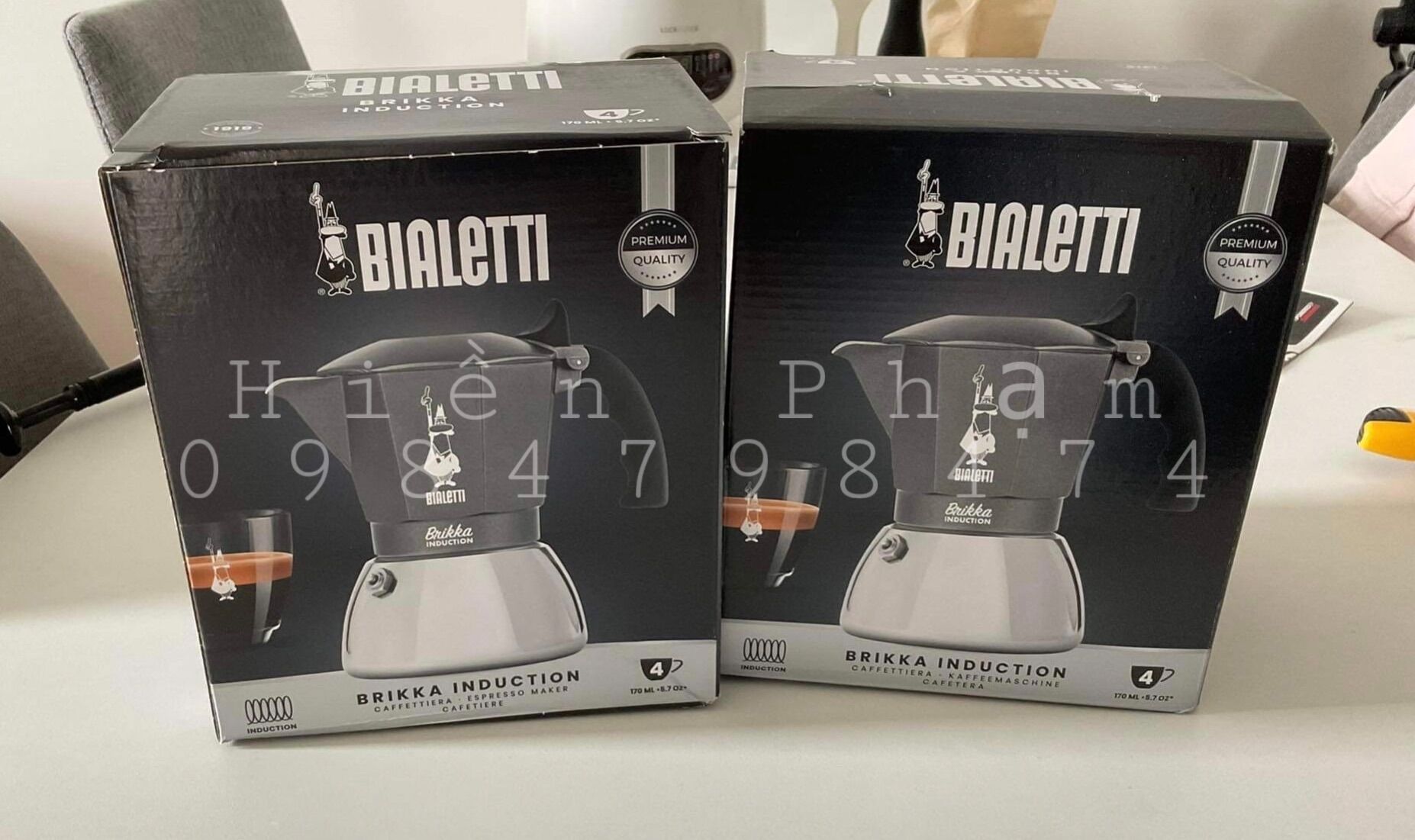 Ấm pha cà phê Bialetti Brikka Induction 4 cup (mẫu mới 2022), dùng được với cả bếp từ