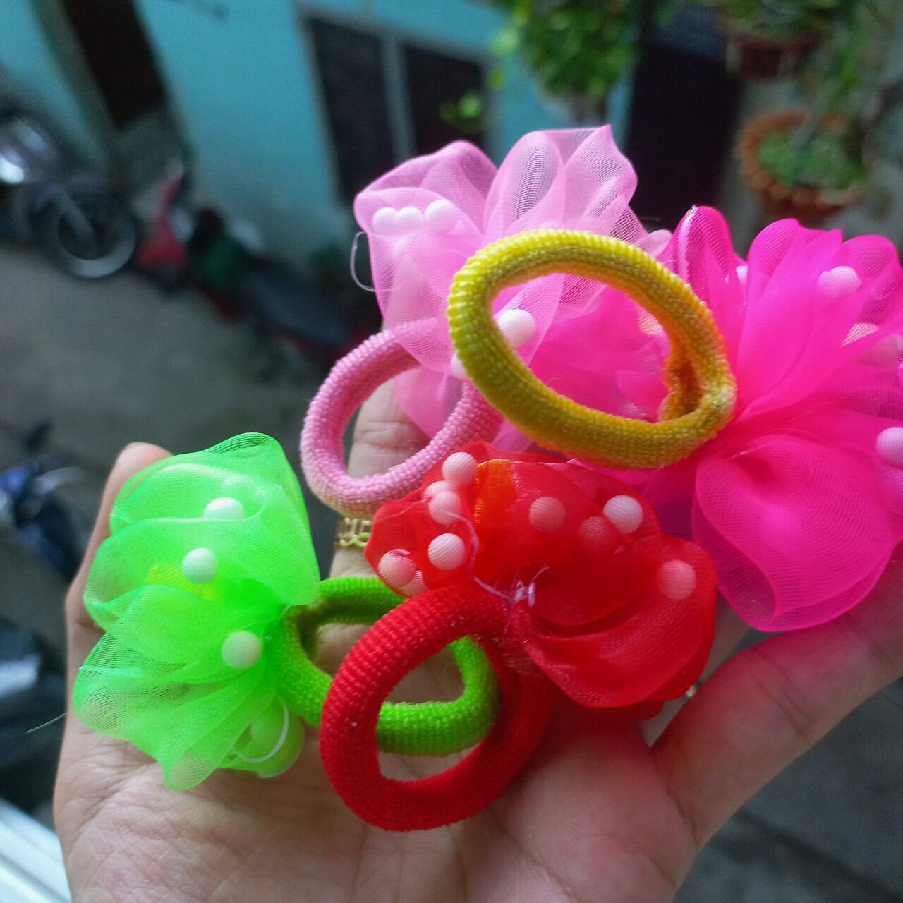 Một cặp cột tóc vải dễ thương cho bé (cột 3cm)