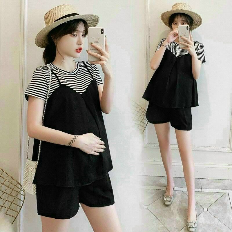 [HCM]Set Áo bầu và quần baby doll dễ thương
