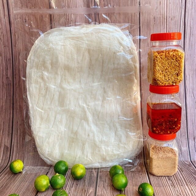 Combo 500g bánh tráng phơi sương + muối nhuyễn+sate+tỏi+hành phi đặc sản Tây ninh