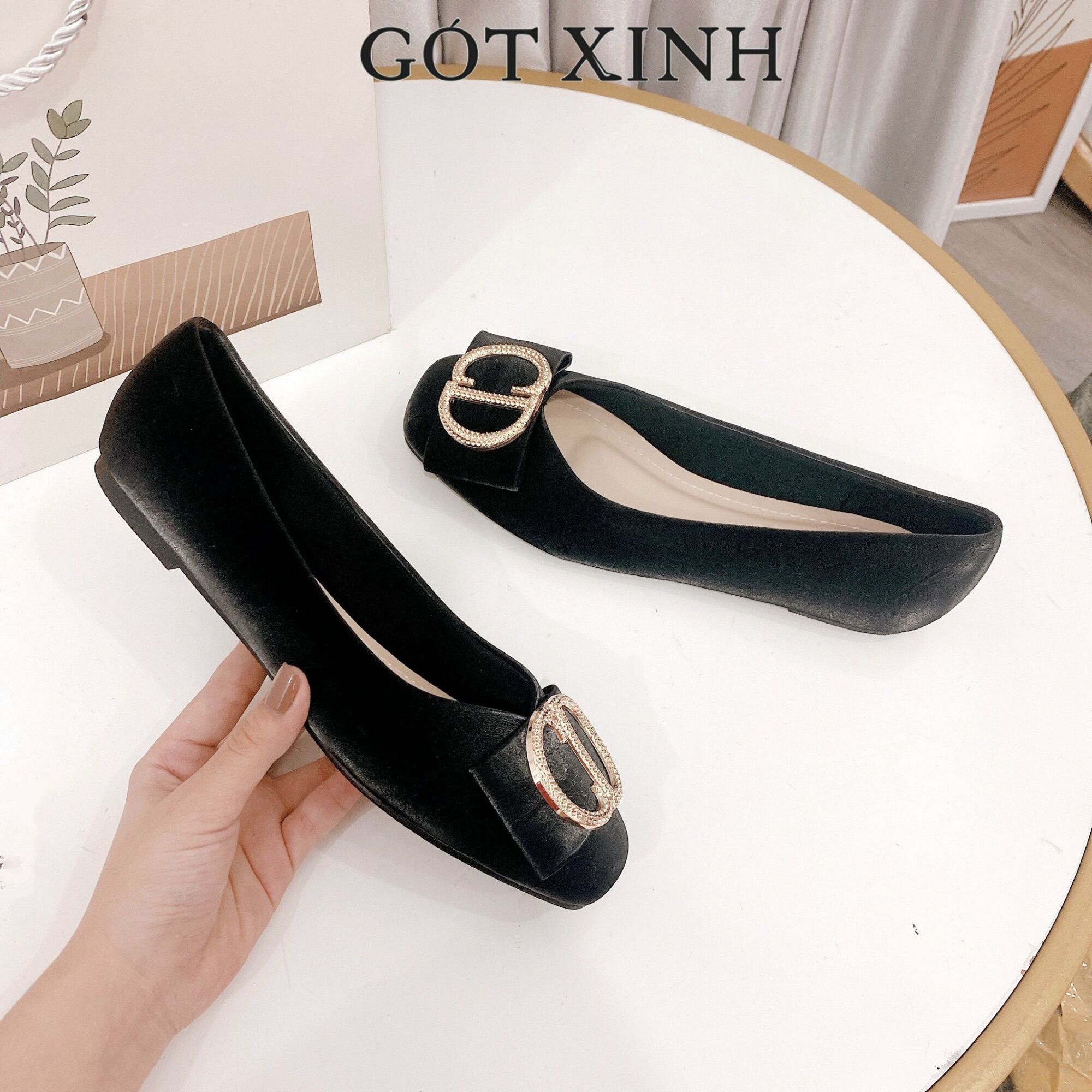 Giày búp bê GÓT XINH B4 da mờ đế bệt