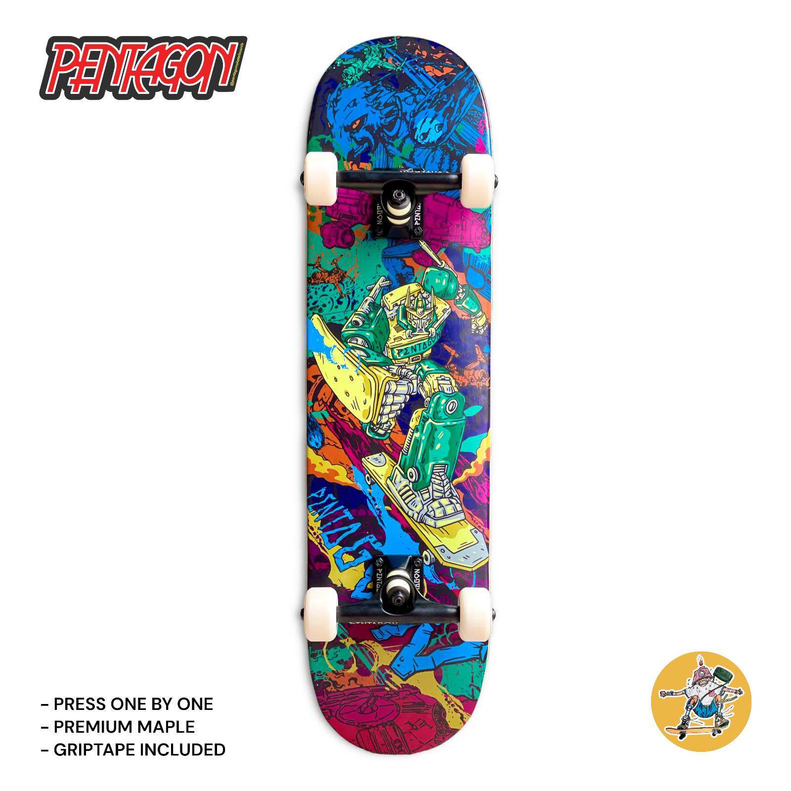Ván trượt skateboard pentagon skatebots starmaster custom complete