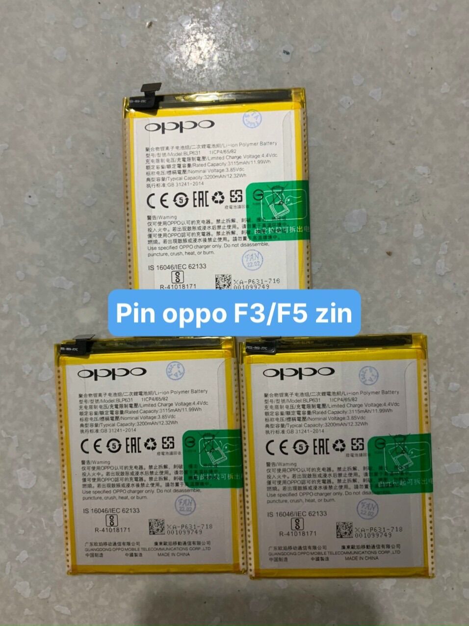 Pin oppo f3 / f5 zin / blp631