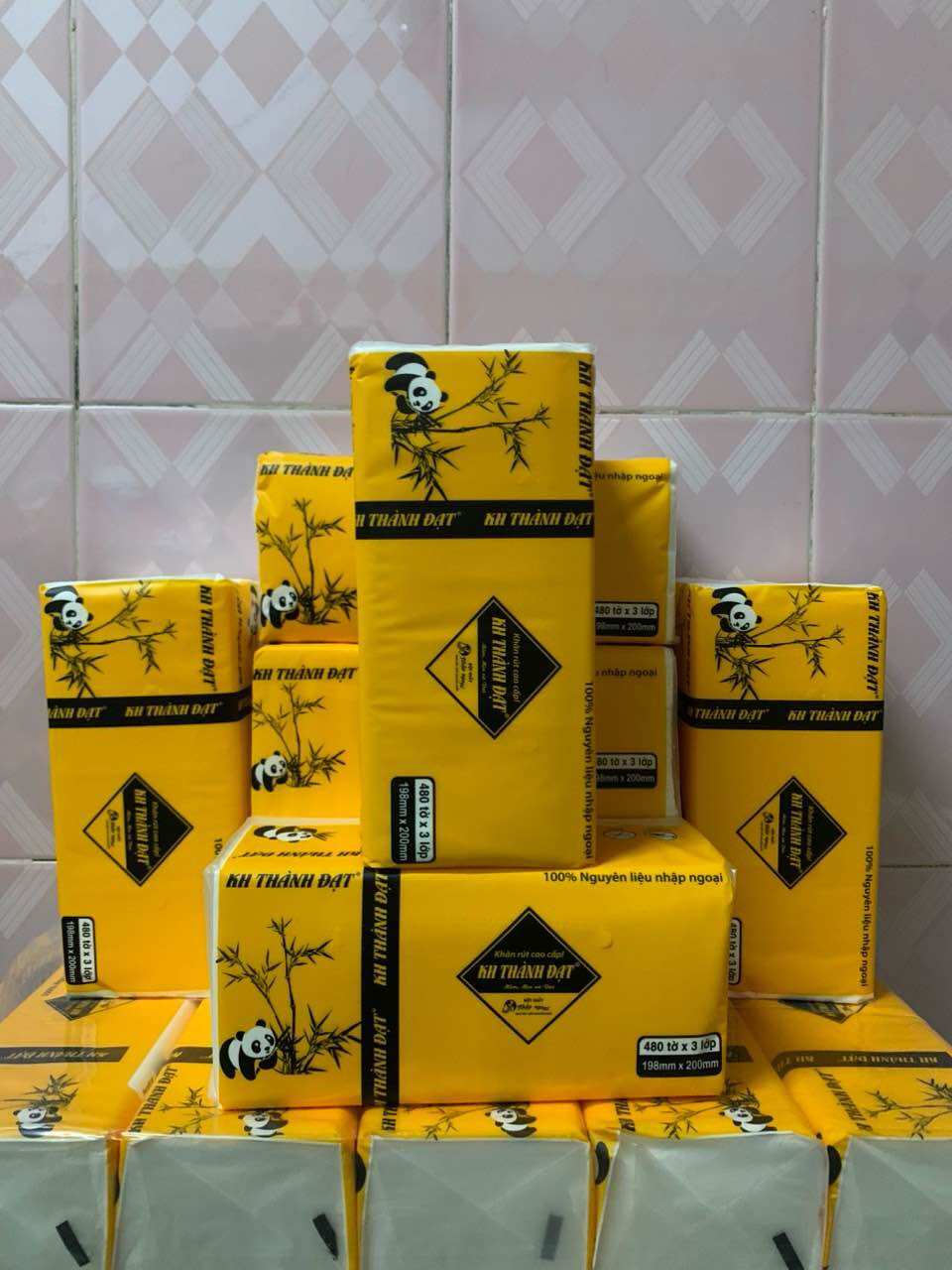 Giấy rút lụa cao cấp kh thành đạt 300 tờ 3 lớp mềm mịn và dai
