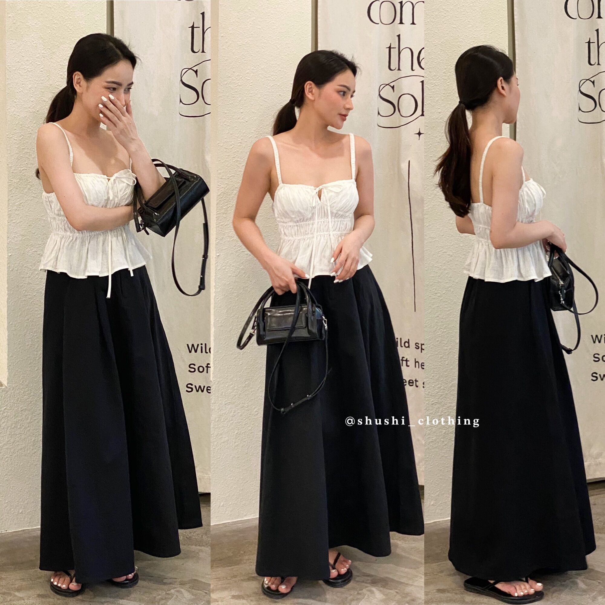 Amy top - áo linen nhún