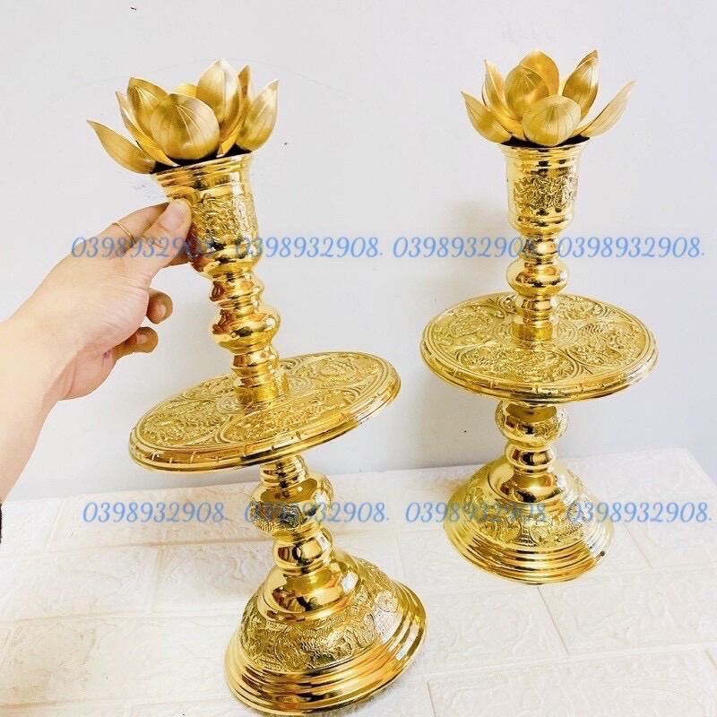 ĐÔI NẾN ĐỒNG CAO 38 CM  CHẤT LIỆU BẰNG ĐỒNG 💯