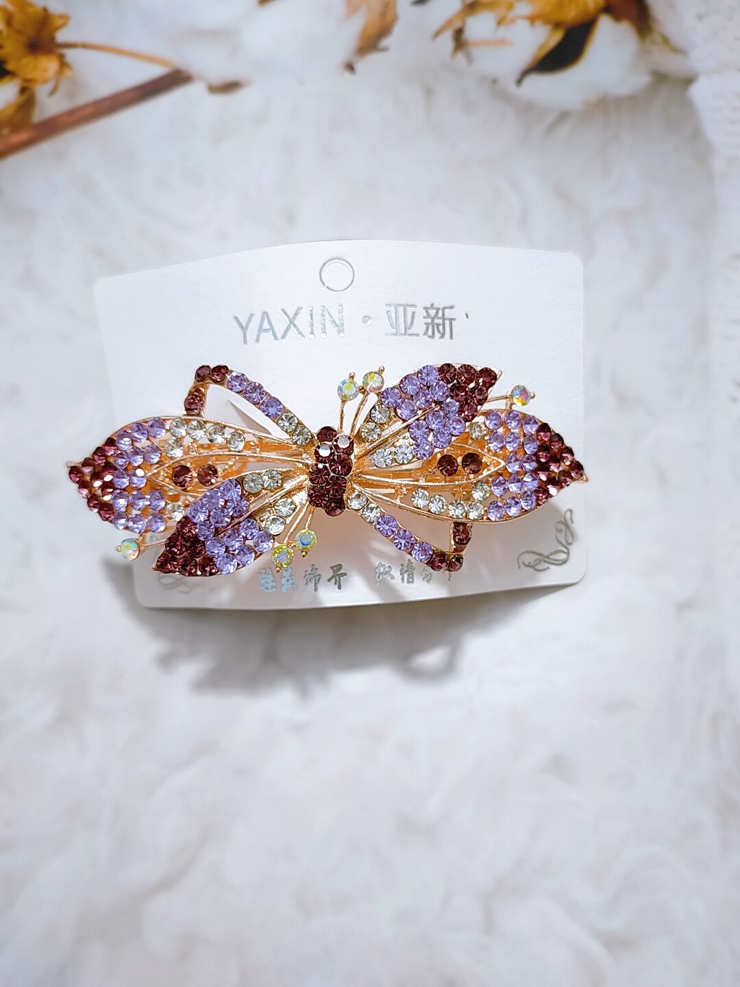 kẹp tóc đính đá phía sau gọng 8cm