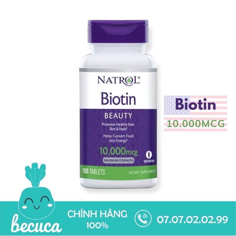 Viên Uống Hỗ Trợ Mọc Tóc Và Chống Rụng Tóc Natrol Biotin 10