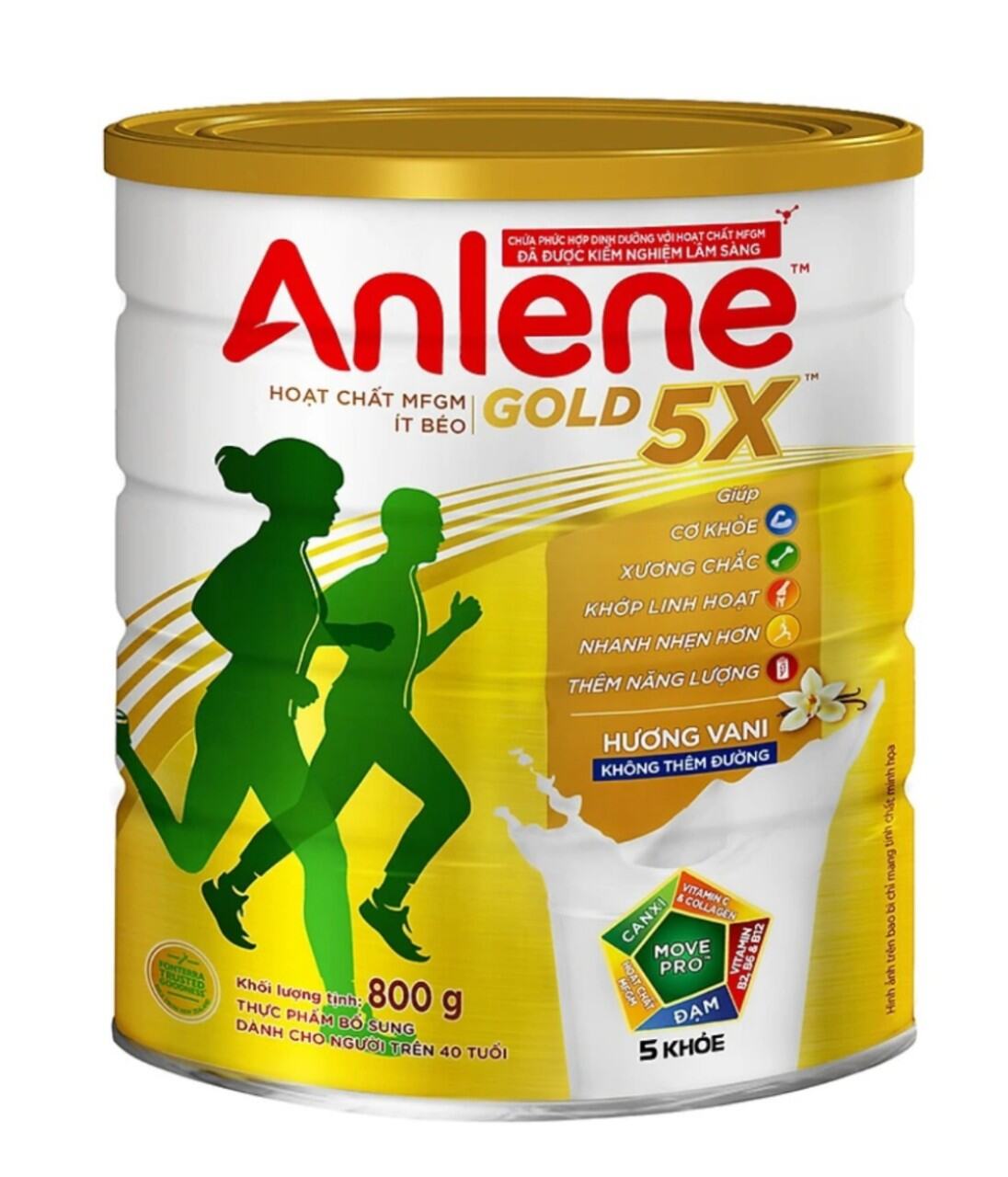 Sữa bột Anlene Gold 5X hương vani lon 800g