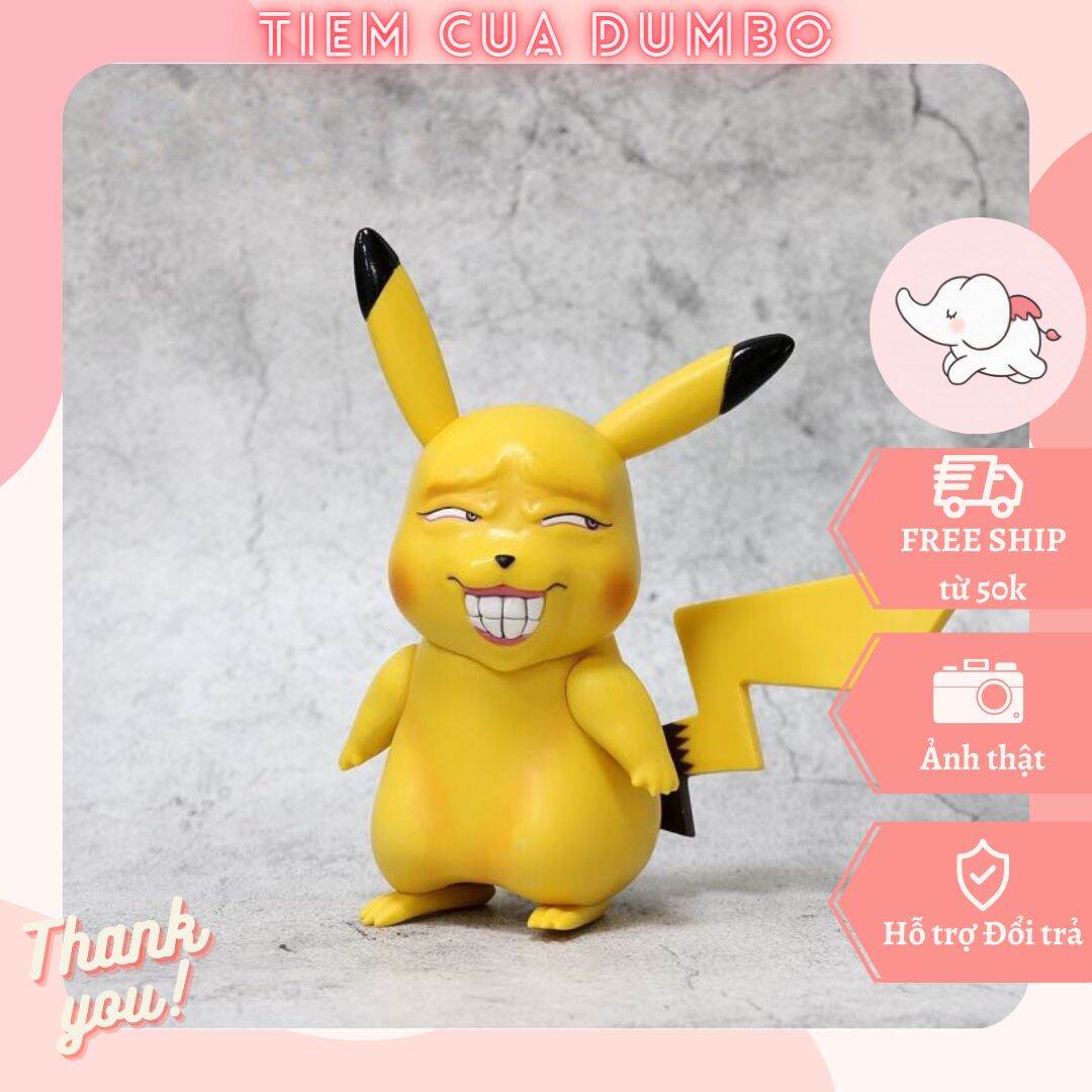 Sẵn Hàng ) Mô hình Pikachu mặt bựa size trung - Tiệm Của Dumbo ...