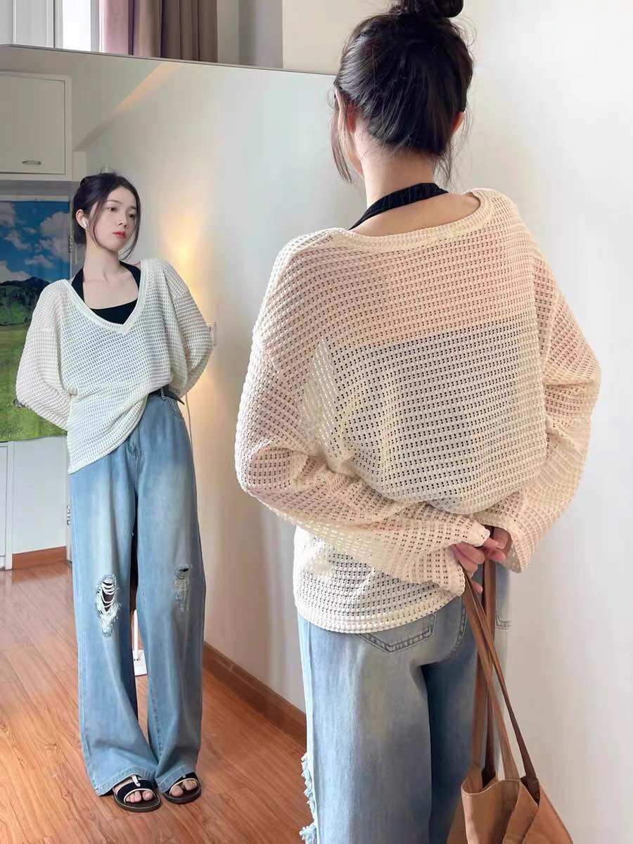 set áo lưới kèm yếm dáng thụng oversize (279#)