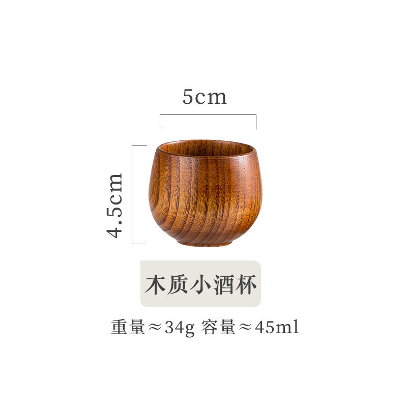 Cốc gỗ nguyên chất cốc gỗ táo cốc uống trà cốc uống trà bằng gỗ kiều mạch cốc uống trà bụng to đơn giản cổ điển gia dụng thương mại