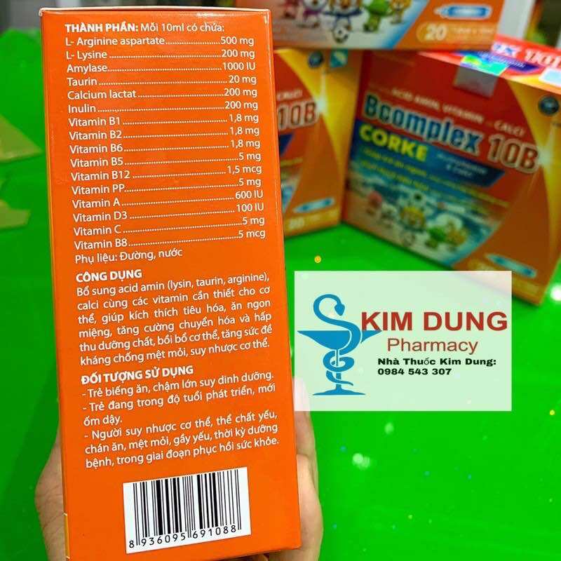 Bcomplex 10B CORKE (multivitamin, ăn ngon miệng, tăng đề kháng, bồi bổ cơ thể, suy nhược cơ thể....) - Nhà Thuốc Kim Dung