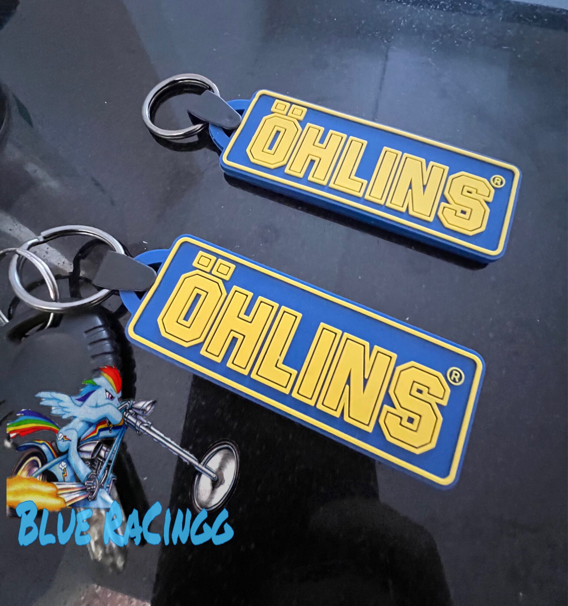 Móc khoá ohlins cao su 2 mặt