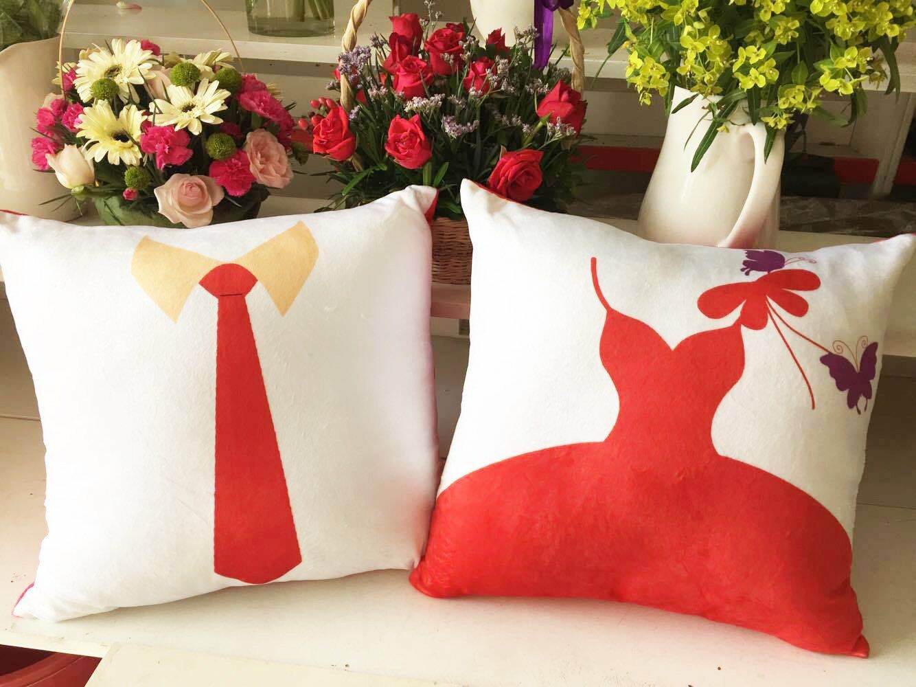Cặp vỏ gối đôi 45 - 45cm áo cưới